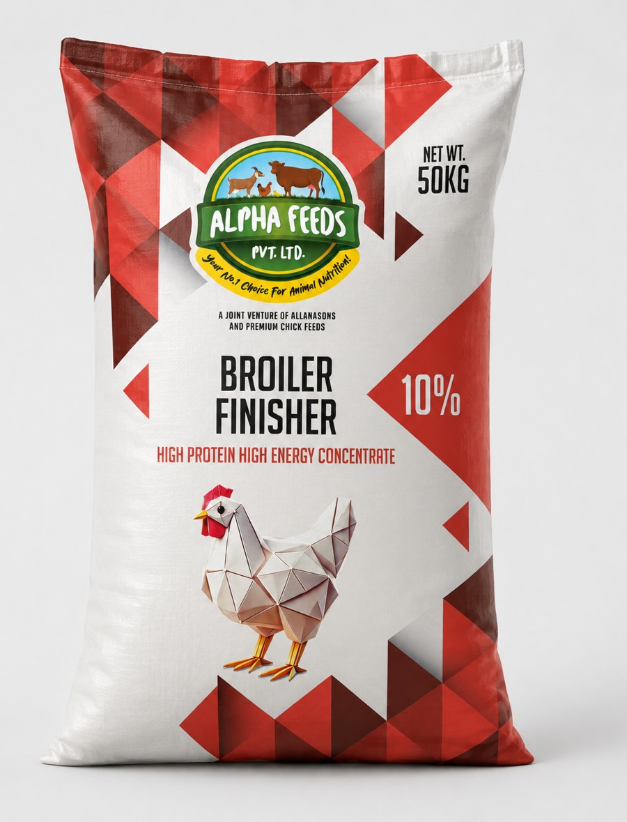 Alpha Feeds Broiler 10% Finisher concentrate, 50 kg bag