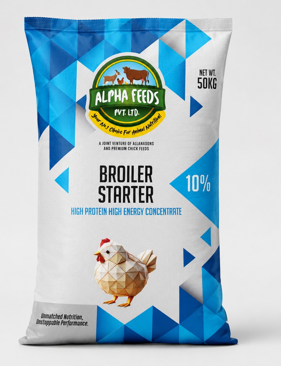 Alpha Feeds Broiler 10% Starter concentrate, 50 kg bag