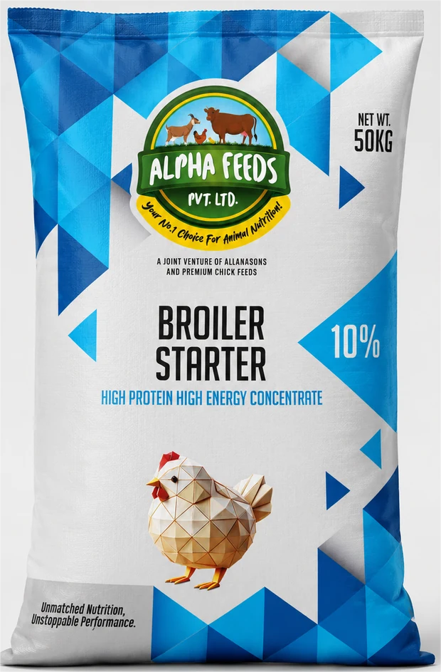 Alpha Feeds Broiler 10% Starter concentrate, 50 kg bag